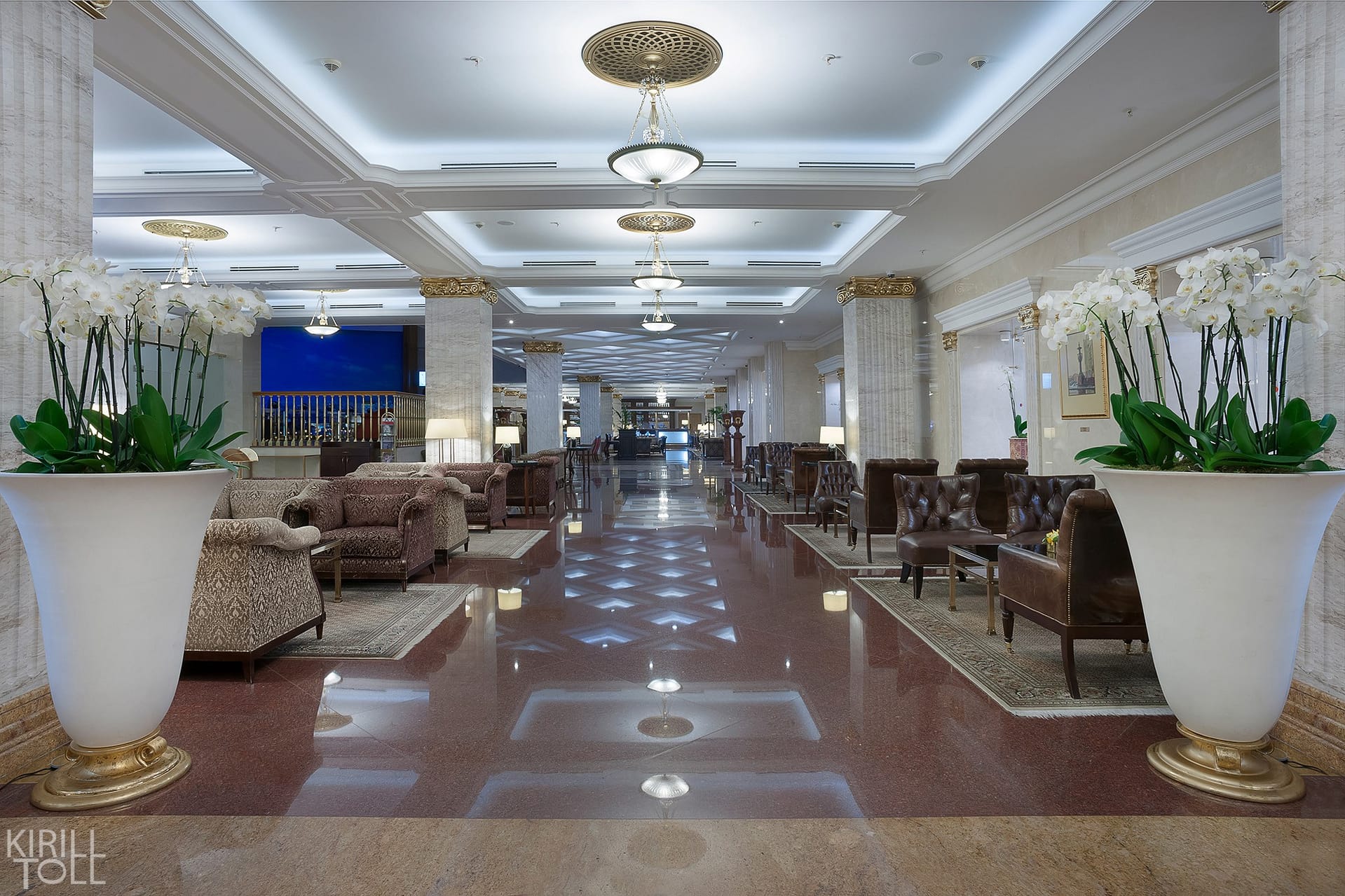 интерьерная съемка холла отеля в Москве -